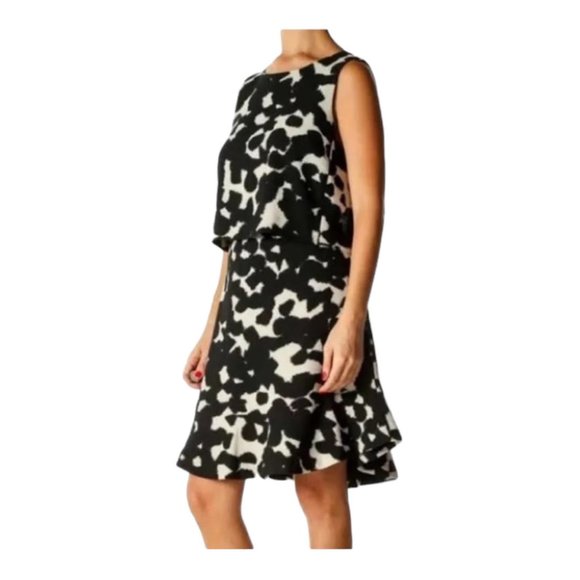 Banana Republic Dresses & Skirts - Banana Republic Beige Printed Crewneck Tiered Open Back Detail Dress